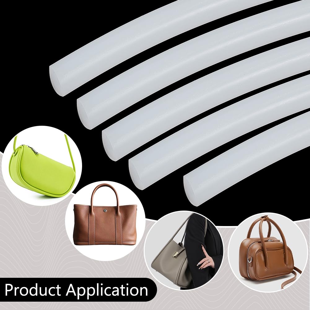 BENECREAT Cordón de espuma de silicona firme de 78.7 pulgadas, cordón de goma blanca de 10 mm para asa de bolsa, sofá, silla, camino de mesa, manualidades de cuero