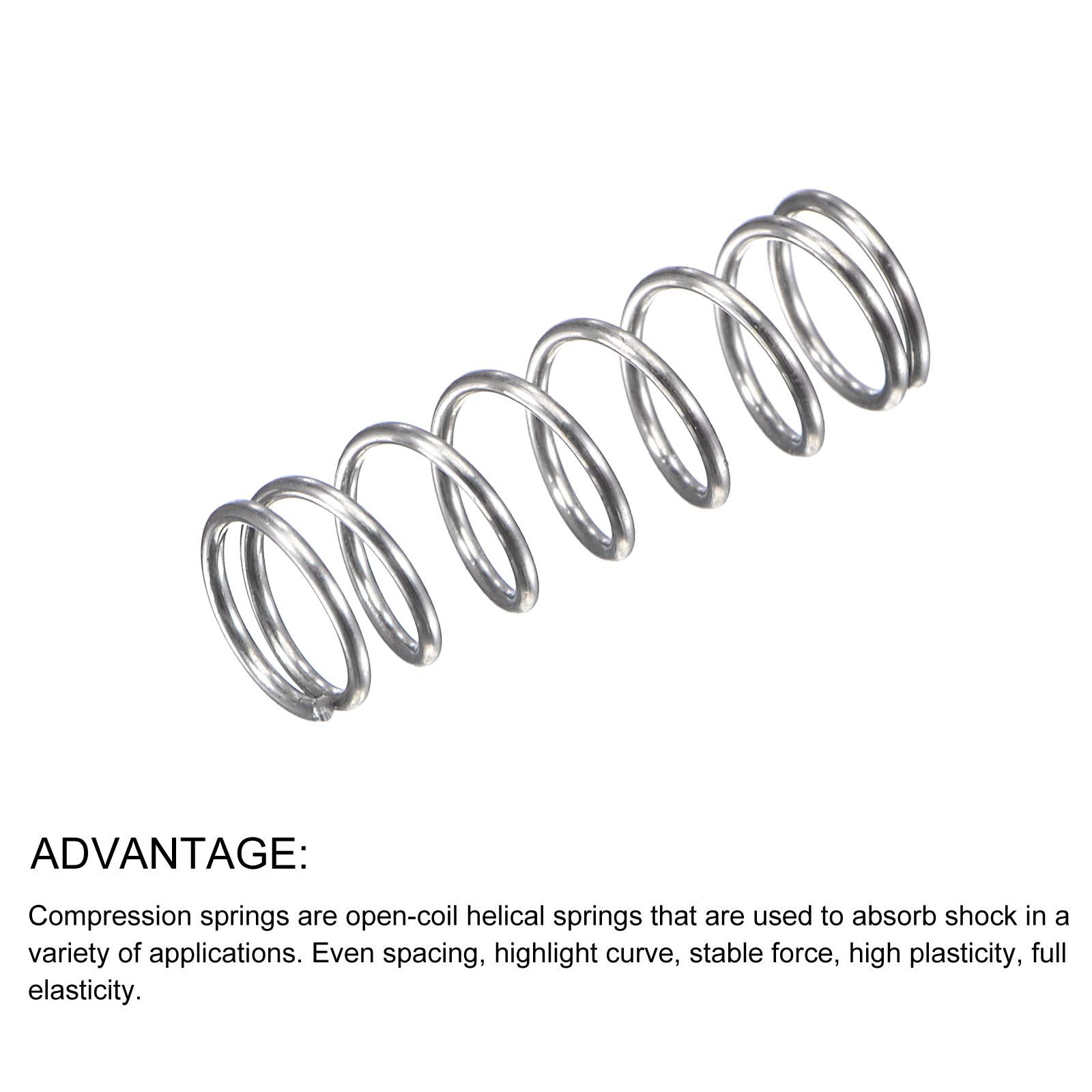 METALLIXITY Compression Springs (0.5x7mm OD,15mm Free Length) 20Pcs, 304 Stainless Steel Extension Spring - for Shop Home Repairs, DIY Projects, Silver Tone — Amazon image 5