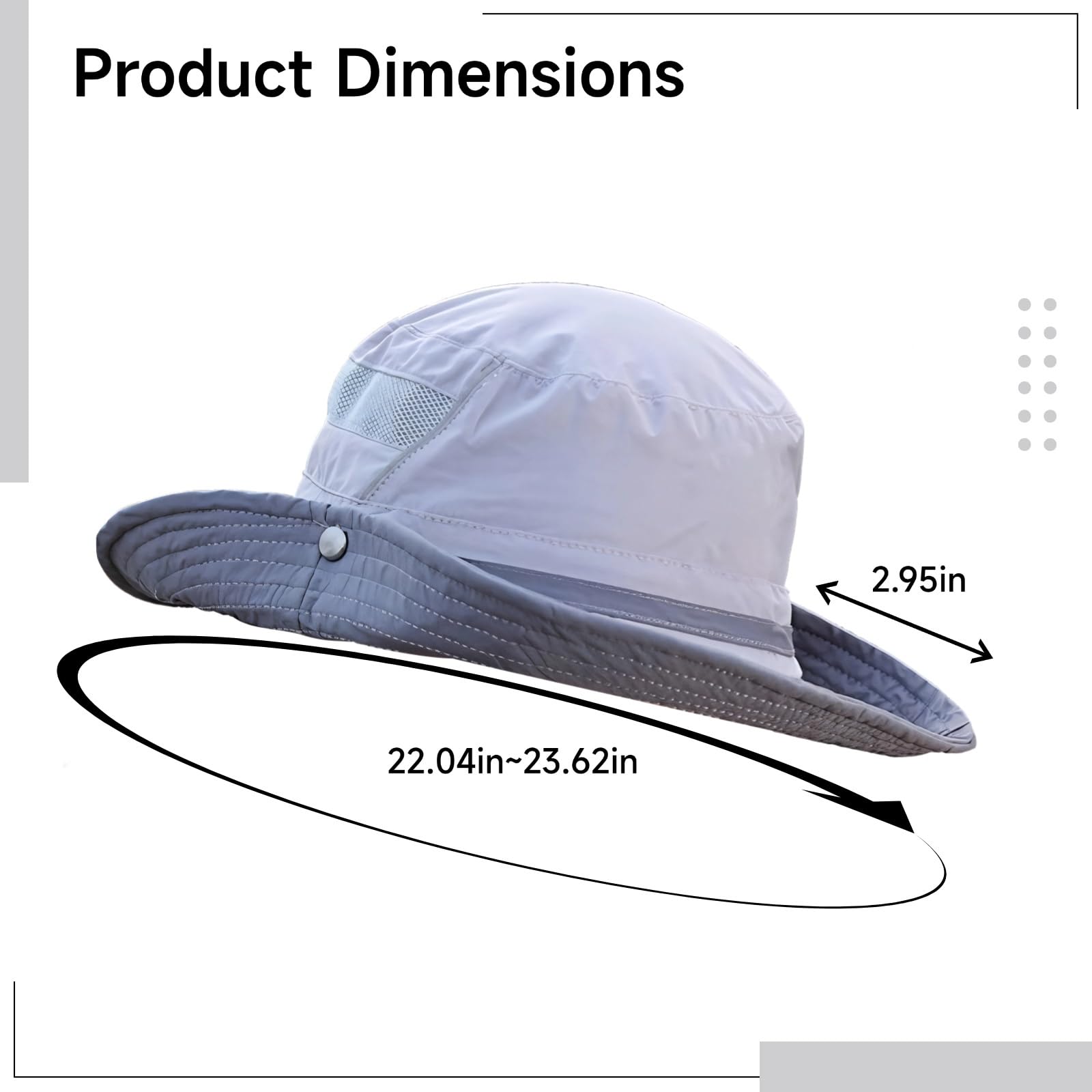 Sombreros de sol para mujer, protección UV, sombreros de ala ancha para mujer, sombrero de sol, gris, Talla única