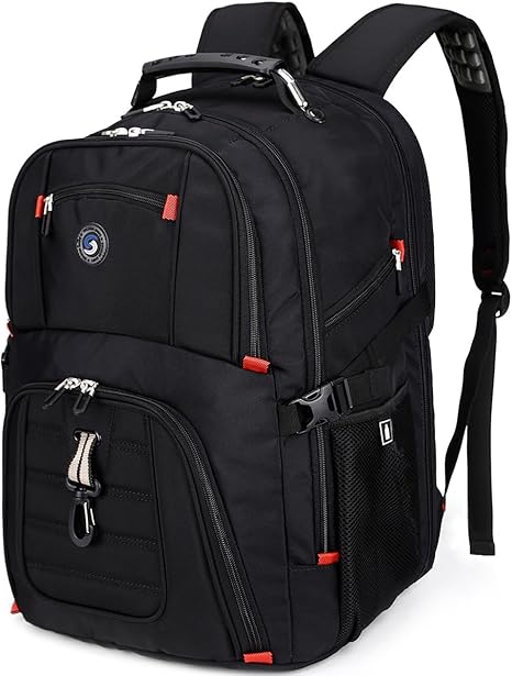 SHRRADOO Extra Large 50L Travel Laptop Backpack with combination lock, College High School Backpack Airline Approved Business Work Bag Fits 17 Inch Computer for Men Women