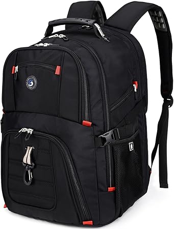 SHRRADOO Extra Large 50L Travel Laptop Backpack with combination lock, College High School Backpack Airline Approved Business Work Bag Fits 17 Inch Computer for Men Women