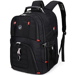 SHRRADOO Extra Large 50L Travel Laptop Backpack with combination lock, College Backpack Airline Approved Business Work Bag Fit 17 Inch Laptops for Men Women