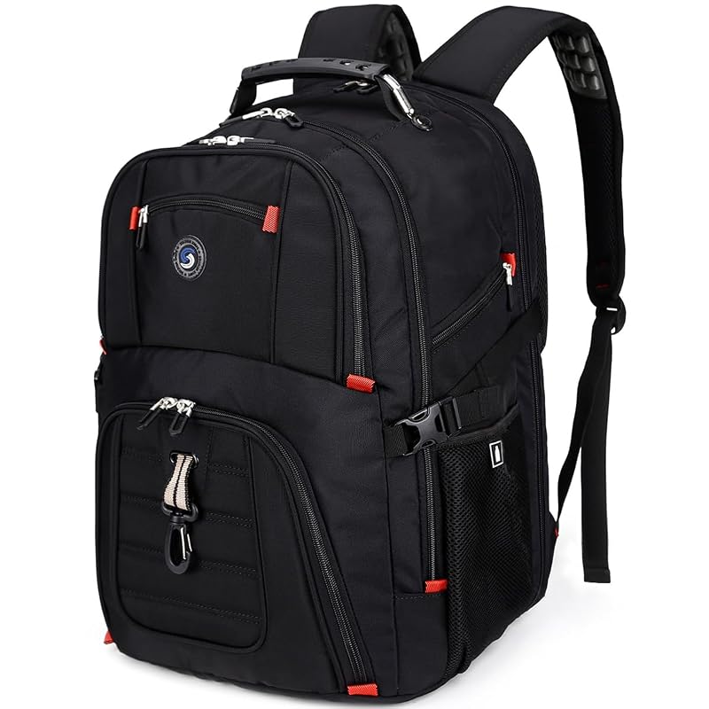 SHRRADOO Extra Large 50L Travel Laptop Backpack with combination lock, College Backpack Airline Approved Business Work Bag Fit 17 Inch Laptops for Men Women