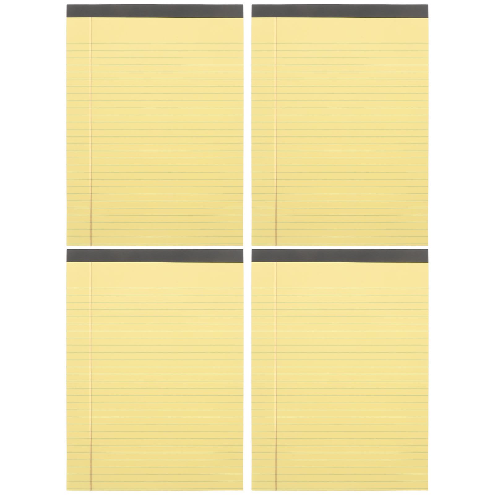 iplusmile 4 Pezzi Blocco Note A4 Giallo Righe, Carta Spessa Facile da Conservare, Blocco Appunti per Ufficio e Gestione, Memo Pad Multiuso da Scrittura e Taccuino Portatile