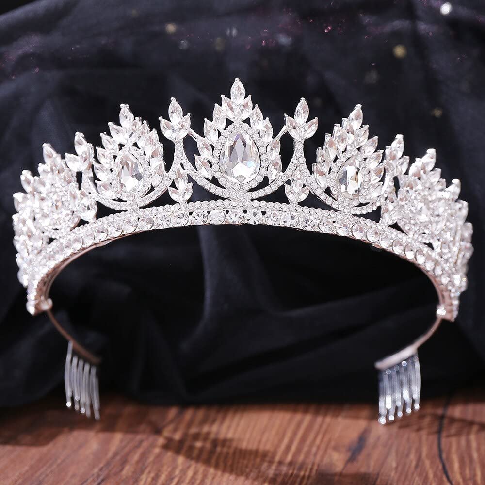 Diadème Femme Elfique Avec Strass Et Cristaux - Couronne De Fée Pour Mariage, Bal, Cosplay, Anniversaire