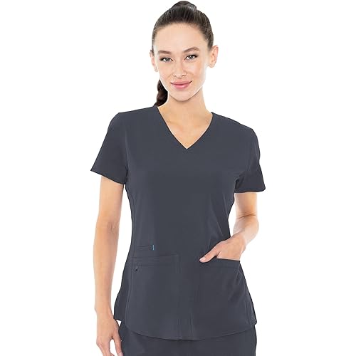 Med Couture Energy Women's Racerback V-Neck Shirttail Scrub Top