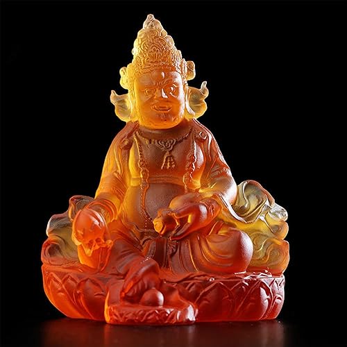 Miniatura 2 de NA 11cm Buddhist Suppliers Resin Yellow Tsanbala Tranic Nepal Efficacious God of Wealth Home Putting Decorate Statue