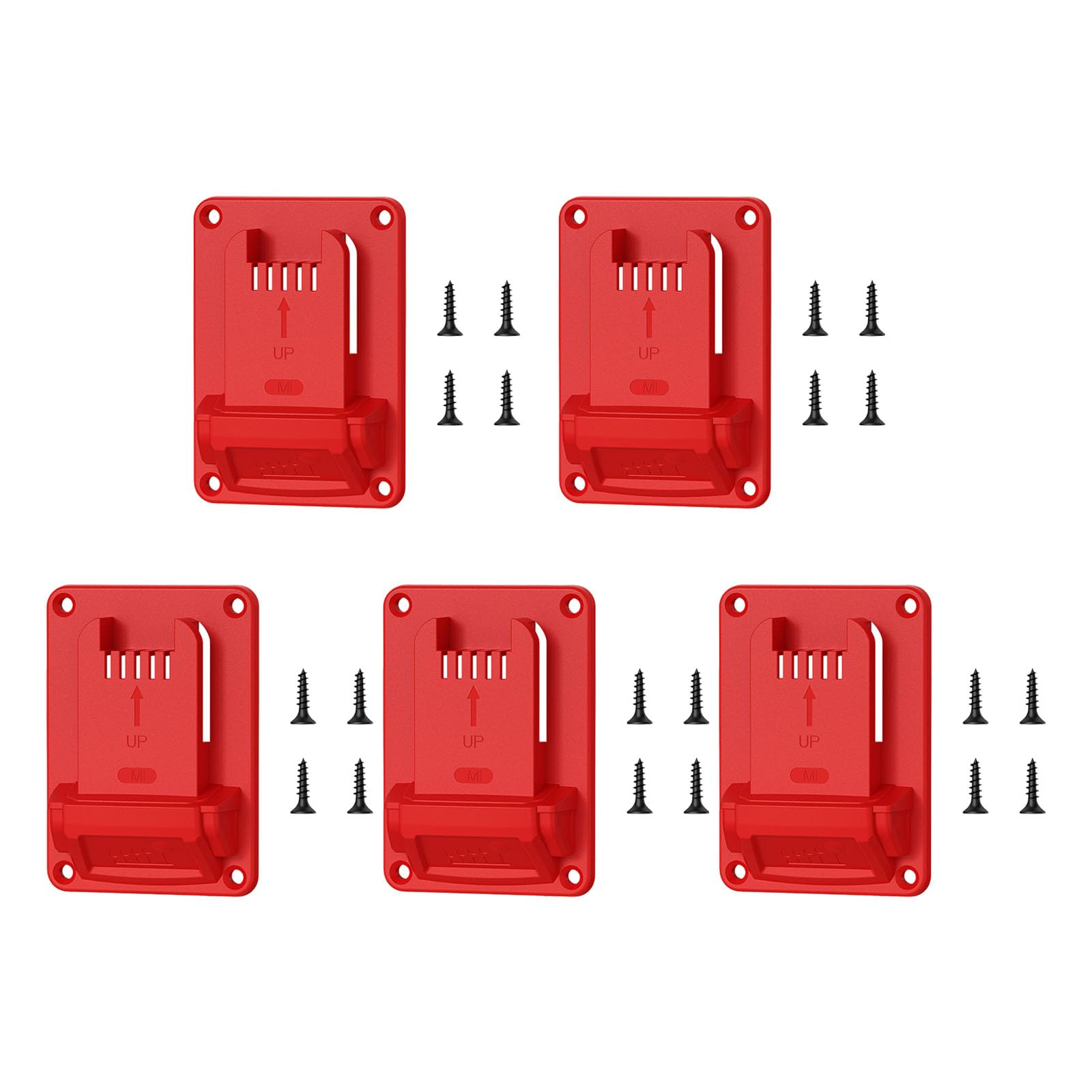 Kahdgss A 5Pcs Bs Wall Mount Holder Stand For 18V 4 Hole Tool With Screws Secure Storage Space Saving Garage Workshop Tool Holders