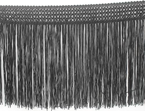 Craft Black and White Fringe Tassel Trimming Braided Polyester Lace Trim Sew on Applique for Clothes Curtain Latin Dress Samba 5yard/ T1322 (White)