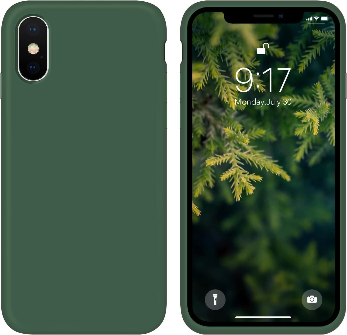 EMODIL Case for iPhone XS/X - Slim Fit Soft TPU Cover, Flexible Silicone, Matte Finish (Green)