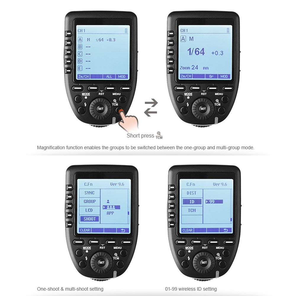 Godox Xpro-F TTL Disparador de Flash Inalámbrico, 2.4G 1 / 8000s HSS TTL Convert-Manual TCM Función Transmisor de Flash de Pantalla LCD Grande para Cámaras Fuji Fujifilm