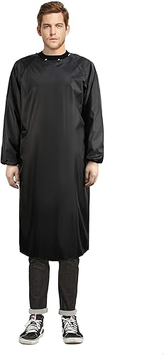 Surblue Delantal impermeable, mangas largas, delantales de 47 pulgadas de talla grande, overol resistente para trabajo de laboratorio, limpieza,