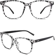 GQUEEN Large Oversized Frame Horn Rim Clear Lens Glasses PE1