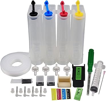 Continuous Ink Supply for Inkjet Printer l Colors Refill Kits Ink for Replacement for Print ABS