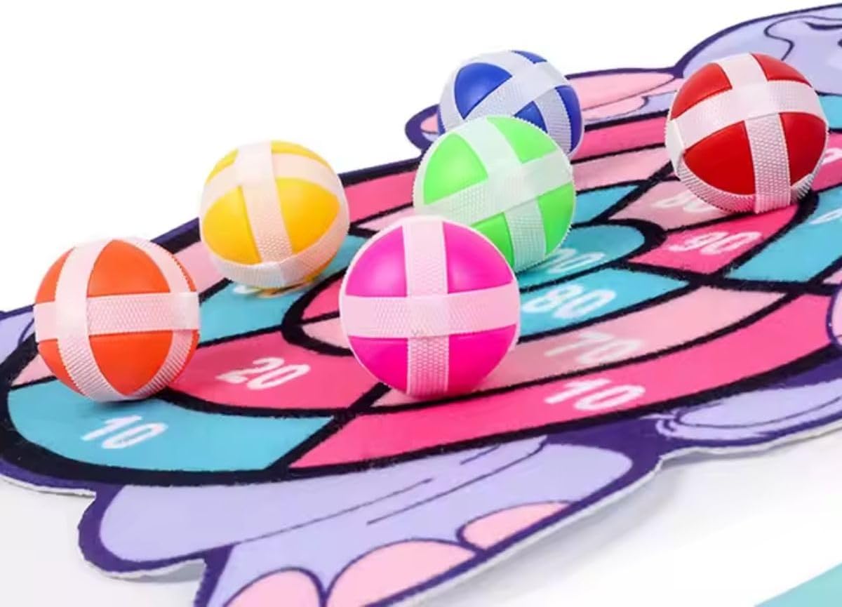 Painel Alvo Infantil Elefantinho 43x30cm com Bolinhas que Grudam – Jogo Educativo de Arremesso, Coordenação Motora, Brinquedo Seguro e Divertido para Crianças