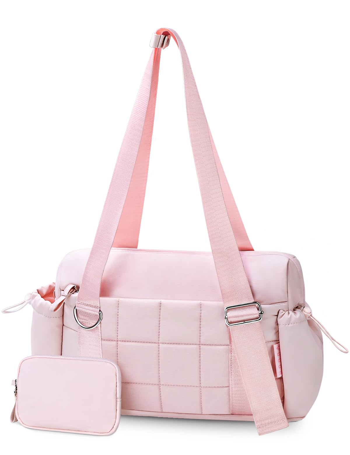 Mini Gym Bag for Women Puffy Bag, Small Gym Bag with Coin Wallet, Lightweight Gym Tote Ba…