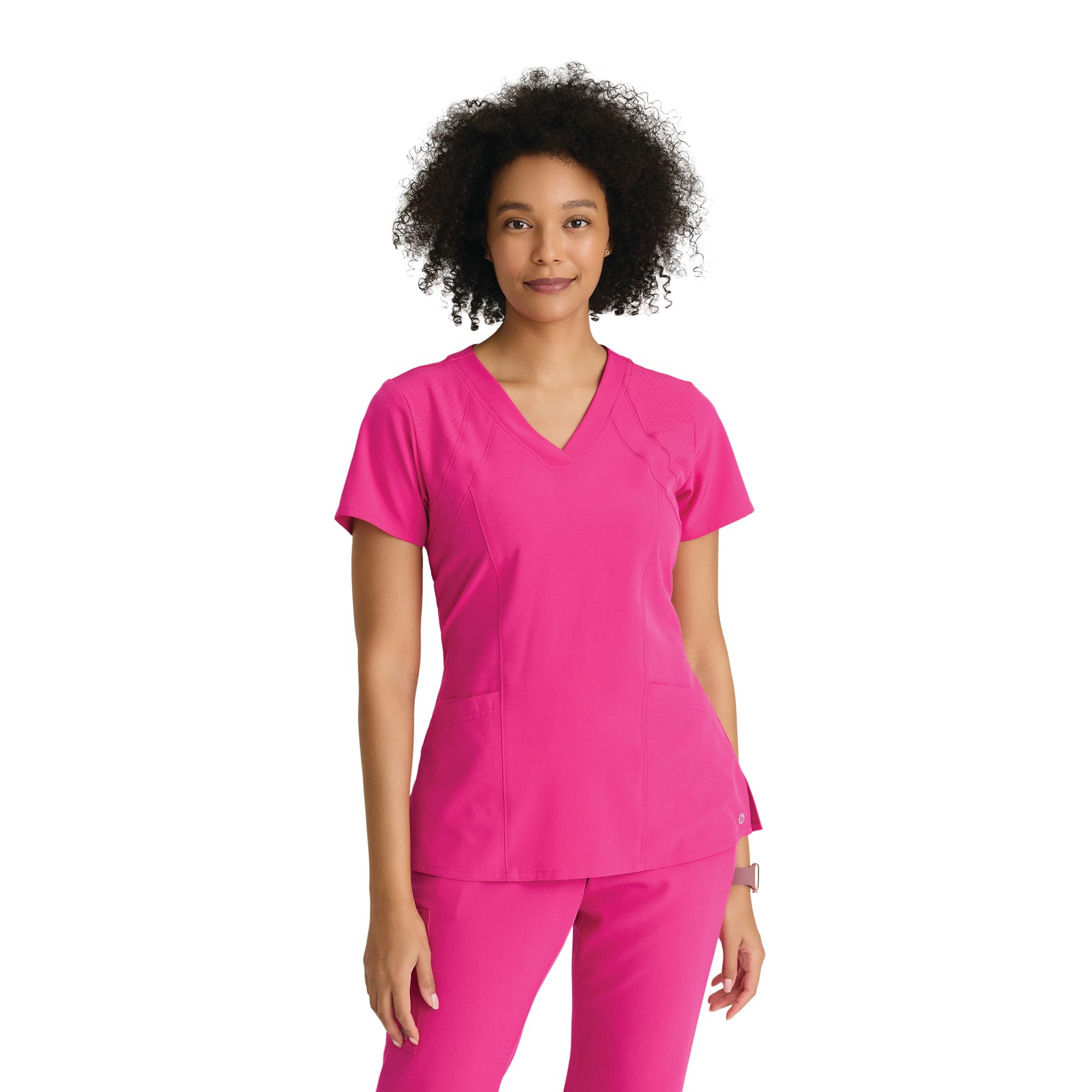 BARCO ONE – Women’s Racer Top, V-Neck Medical Scrub Top w/ 4 Pockets and 360 Spandex Stretch Fabric