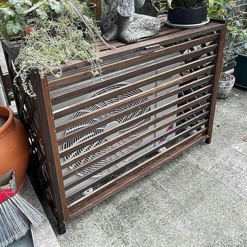 Couvercle de climatisation externe en bois avec écran décoratif - 7