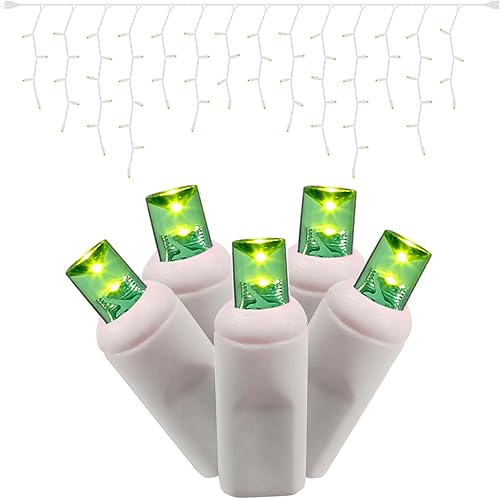 Miniatura 10 de Vickerman Juego de 70 luces de Navidad de carámbano de gran angular azul y cálido, alambre blanco