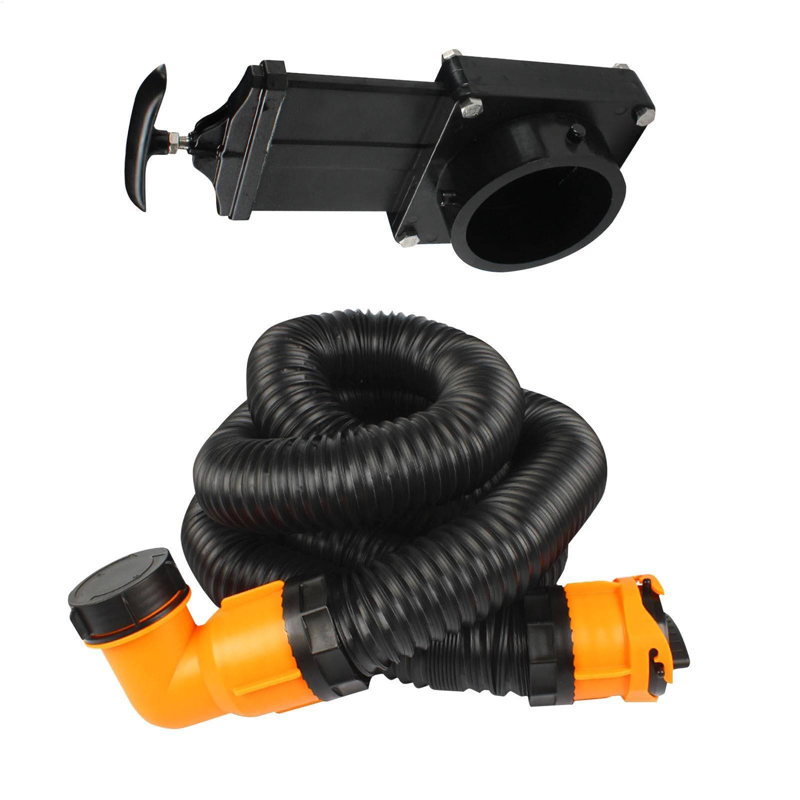 Tubo fognario per , tubo flessibile girevole a 60 gradi, kit portatile per tubi fognari per , campeggio, tubo di scarico nero per , barche, , rimorchi da viaggio