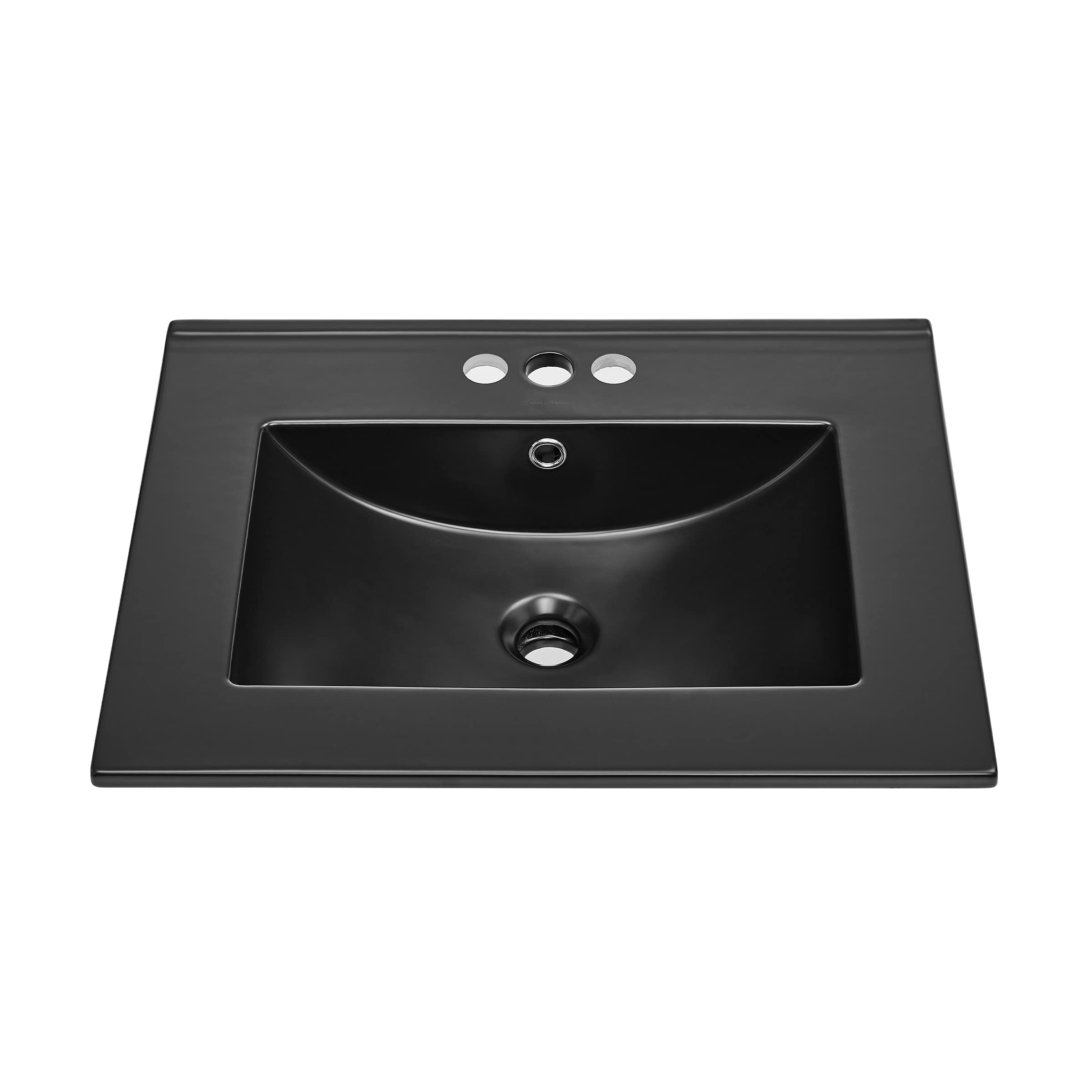 Photo 1 of 24" Vanity Top Bathroom Sink with 4" Centerset Faucet Holes in Matte Black