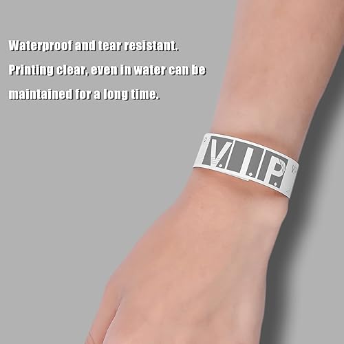 Miniatura 3 de 300 pulseras de papel para eventos, pulseras de identificación ligeras VIP adhesivas de papel para eventos, conciertos, clubes, festivales (plateado)