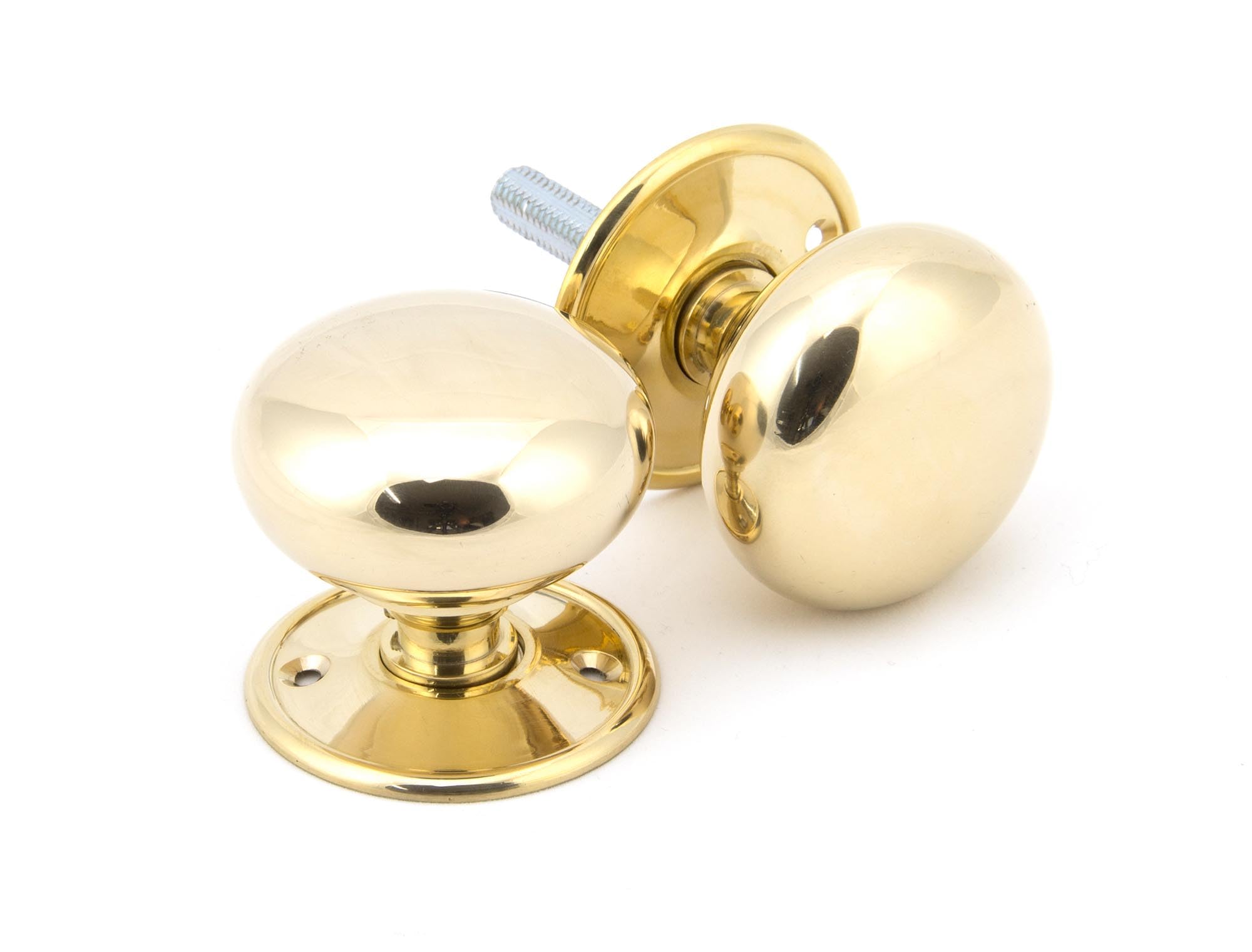 From The Anvil Gold Polished Brass 57Mm Mushroom Mortice/Rim Knob Set