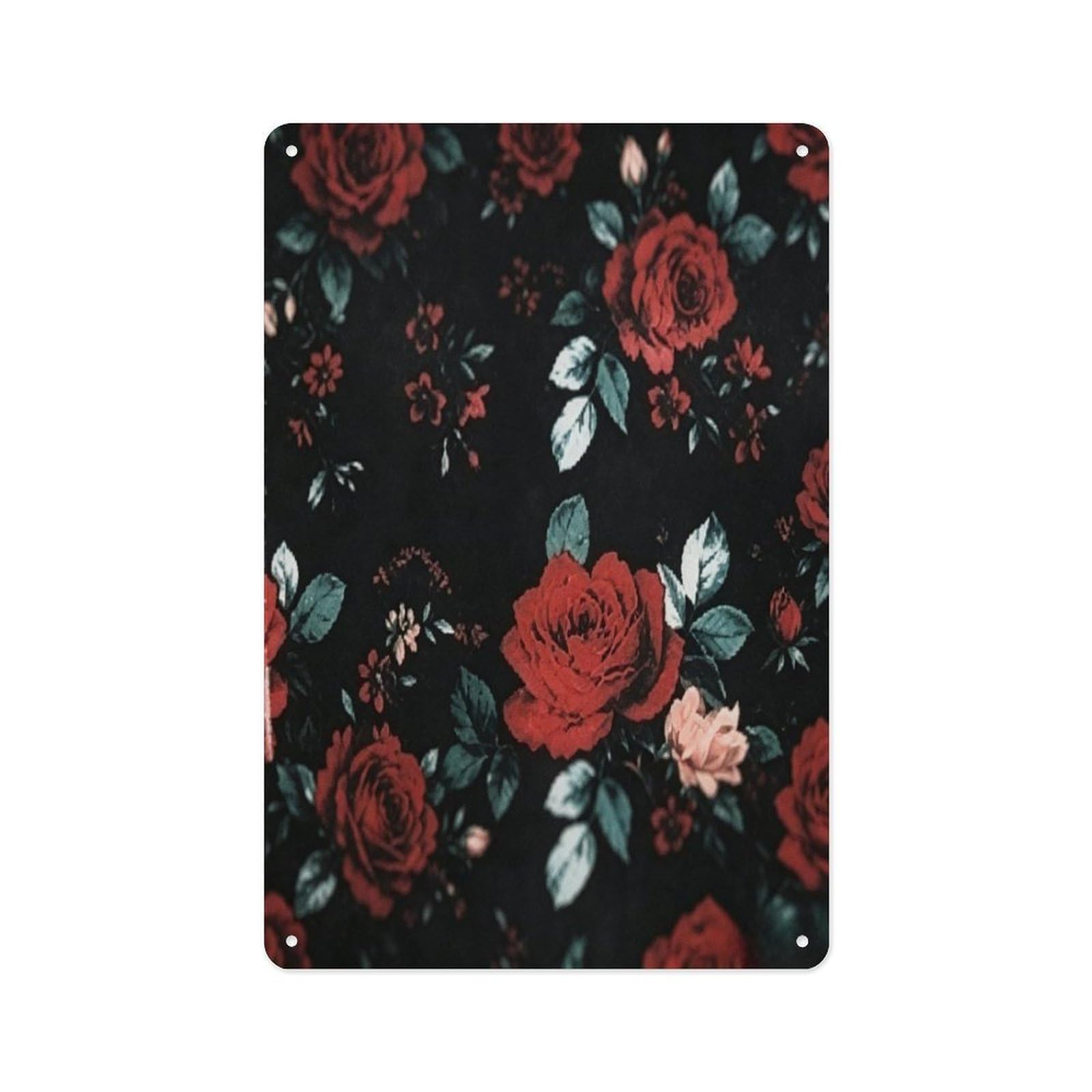Fekiloot Style Dark Rose Wall Decor Metal Signs Tin Signs Poster