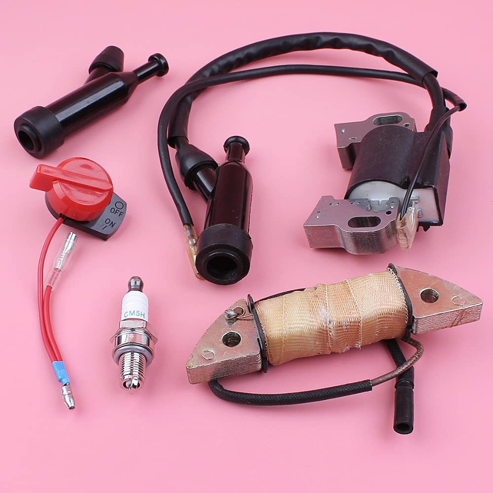 Bobina de carga de encendido for GX160 GX200 5.5HP 6.5HP GX 160 200 Interruptor de parada Bujía Parte del motor del cortacésped (Actualización de repuestos)