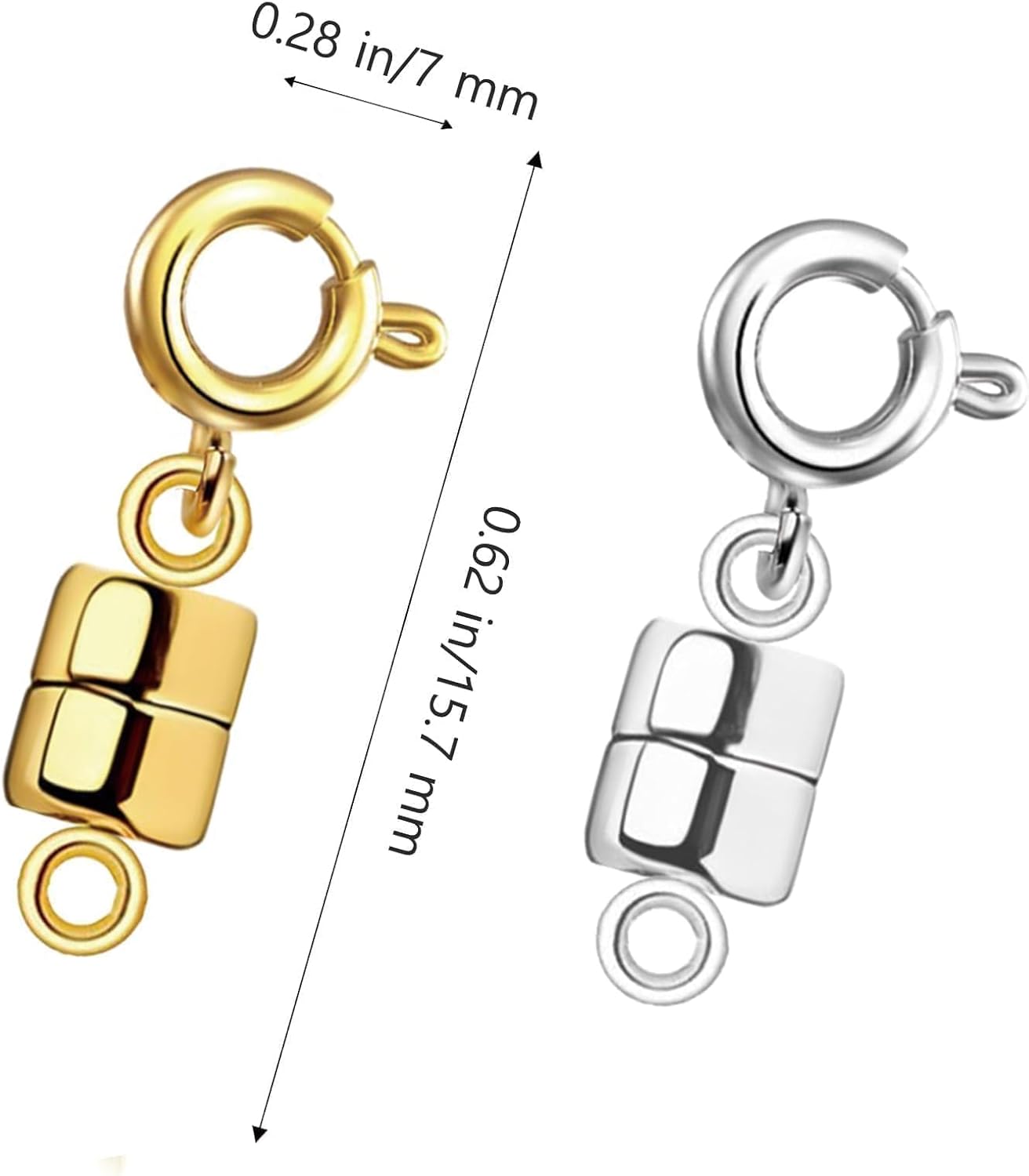 20 Pcs Magnetic Bracelet Necklace Clasps Extenders Adjustable Chain Connectors for Necklaces & Bracelets in Gold & Silver Secure Closures for Jewelry Extensions - Image 2