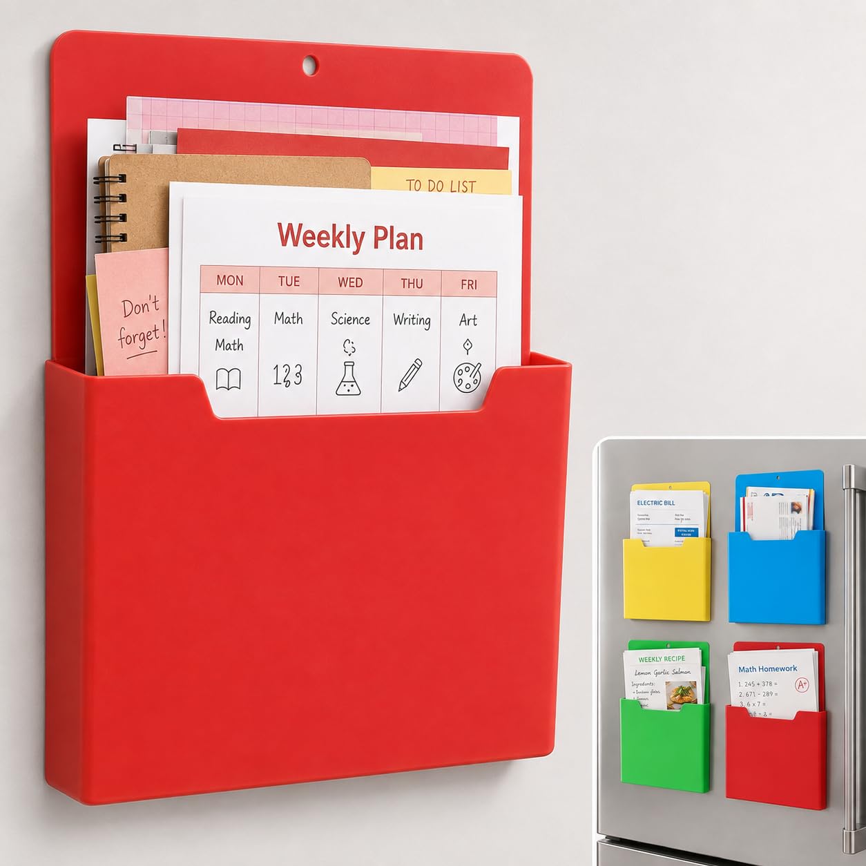Magnetic File Holder A4, Magnetic Paper Organizer For Fridge Office