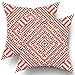 Fodere per cuscini arancioni Boho 18"x18" Set di 2, federe per cuscini arancioni e bianche, figura geometrica moderna Boho cuscini copricuscino Decor regali