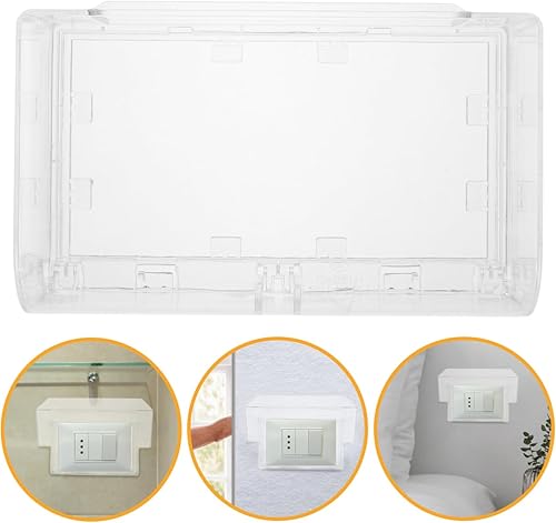 Miniatura 8 de Housoutil Cubierta de salida de 2 bandas, cubierta abatible resistente a la intemperie, cubierta de salida tipo adhesivo, protector de receptáculo,