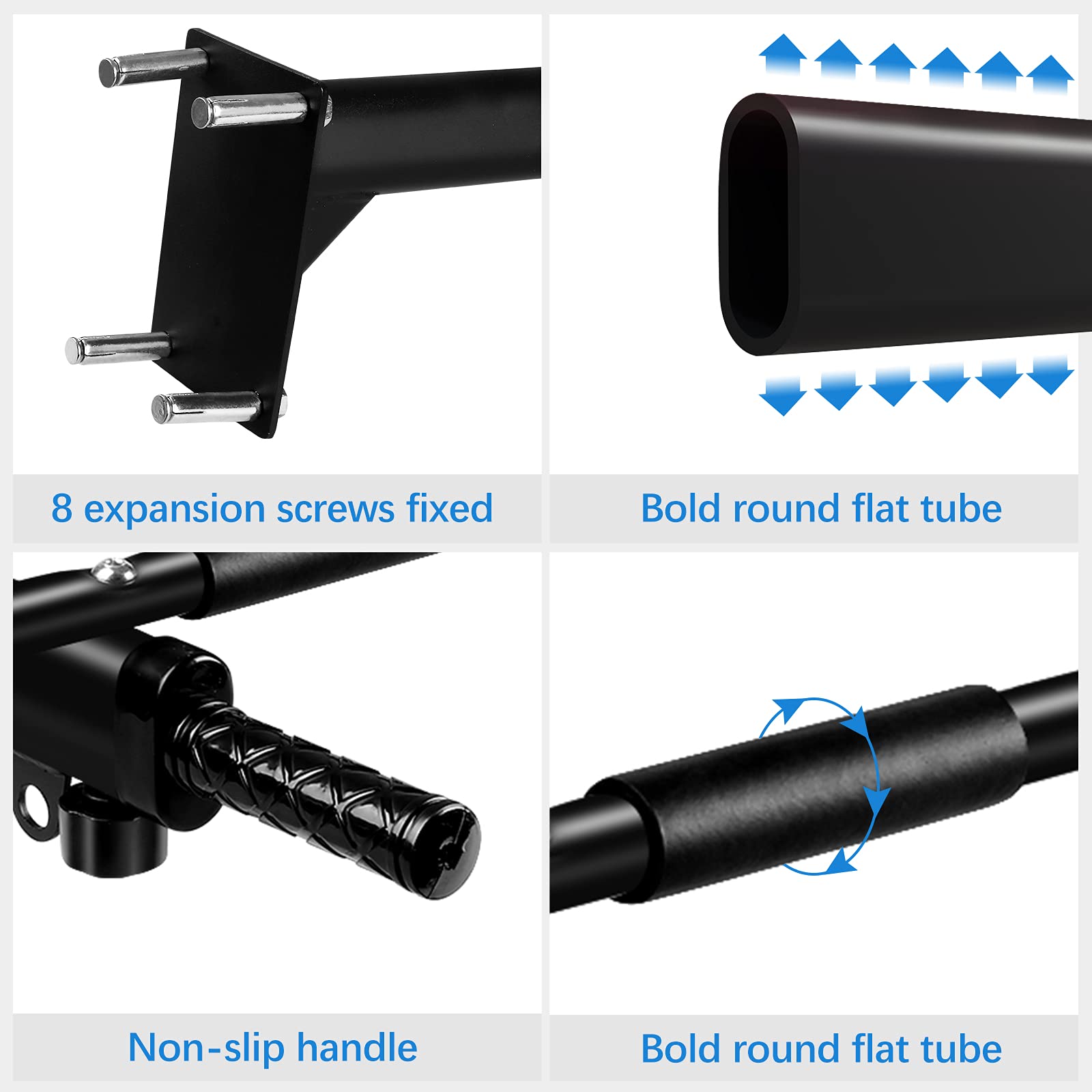 Barra Per Trazioni A Muro JX FITNESS - Multifunzione Con Anelli TRX E Supporto Sacca Da Box - Portata 125kg