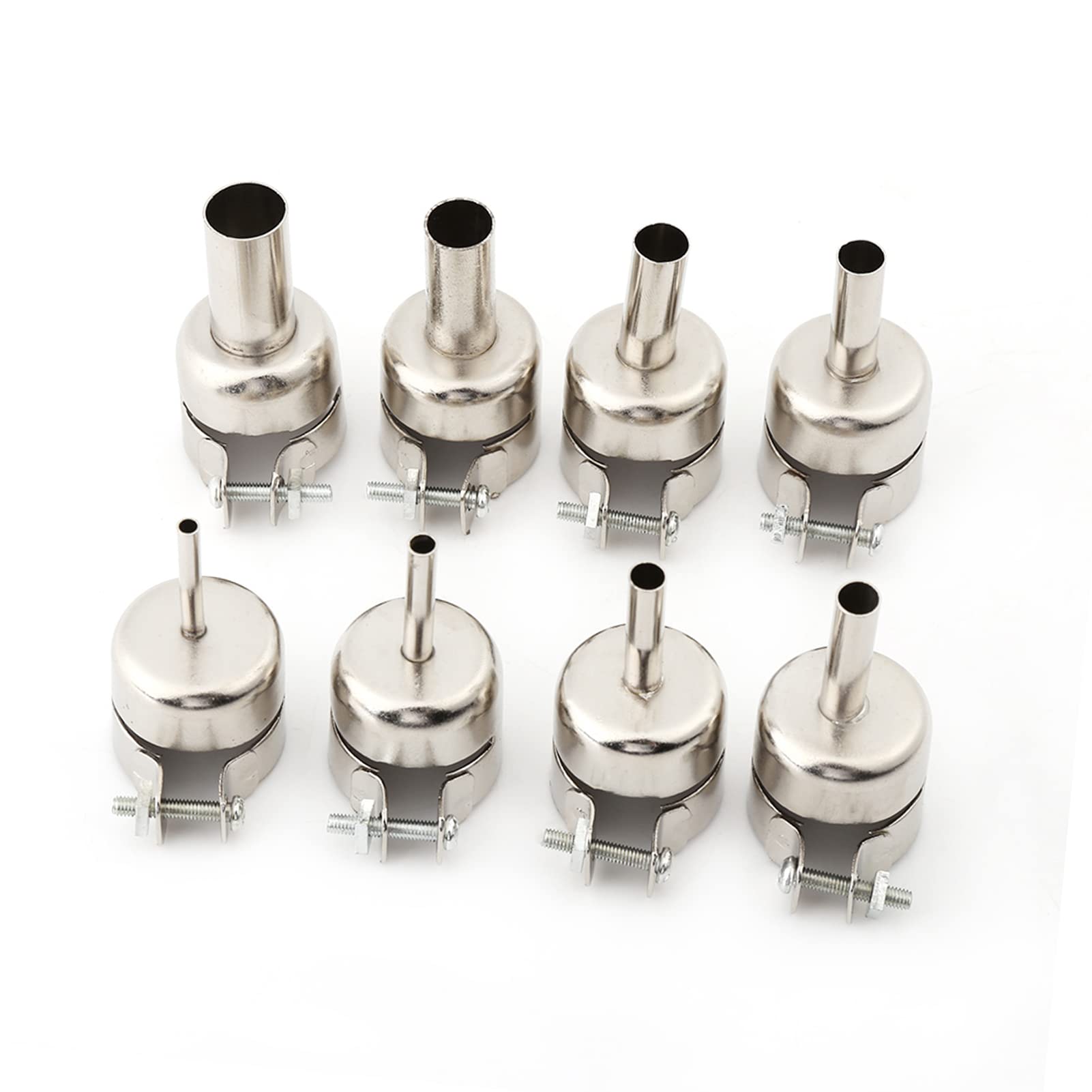 Klanata 8-Piece Heat Gun Nozzle Set, 3-12mm Stainless Steel Tips for Hot Air Soldering and Repair Applications