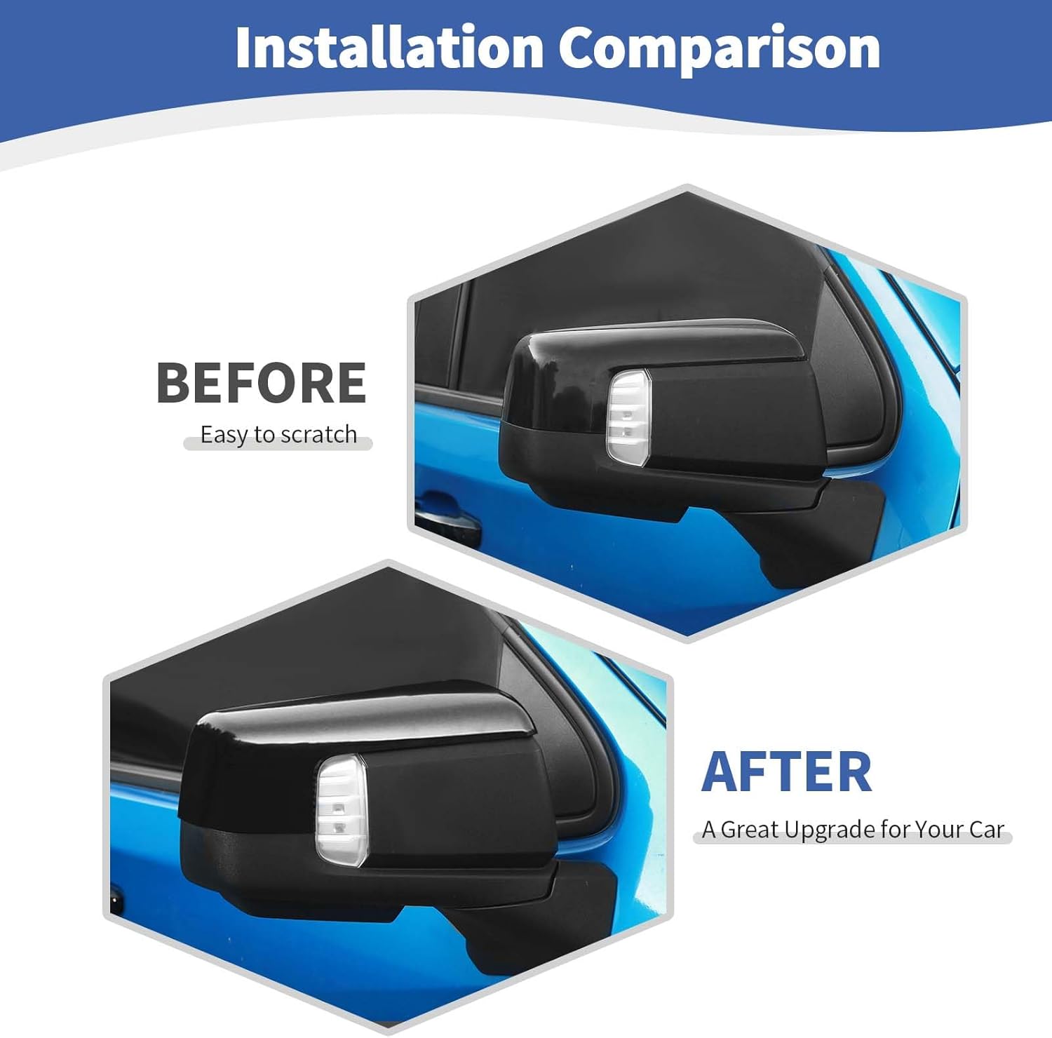 for Silverado Side Mirror Cover Cap Trim Black Fit for Chevy Silverado/GMC Sierra 2019-2025 Black Exterior Accessories 2pcs