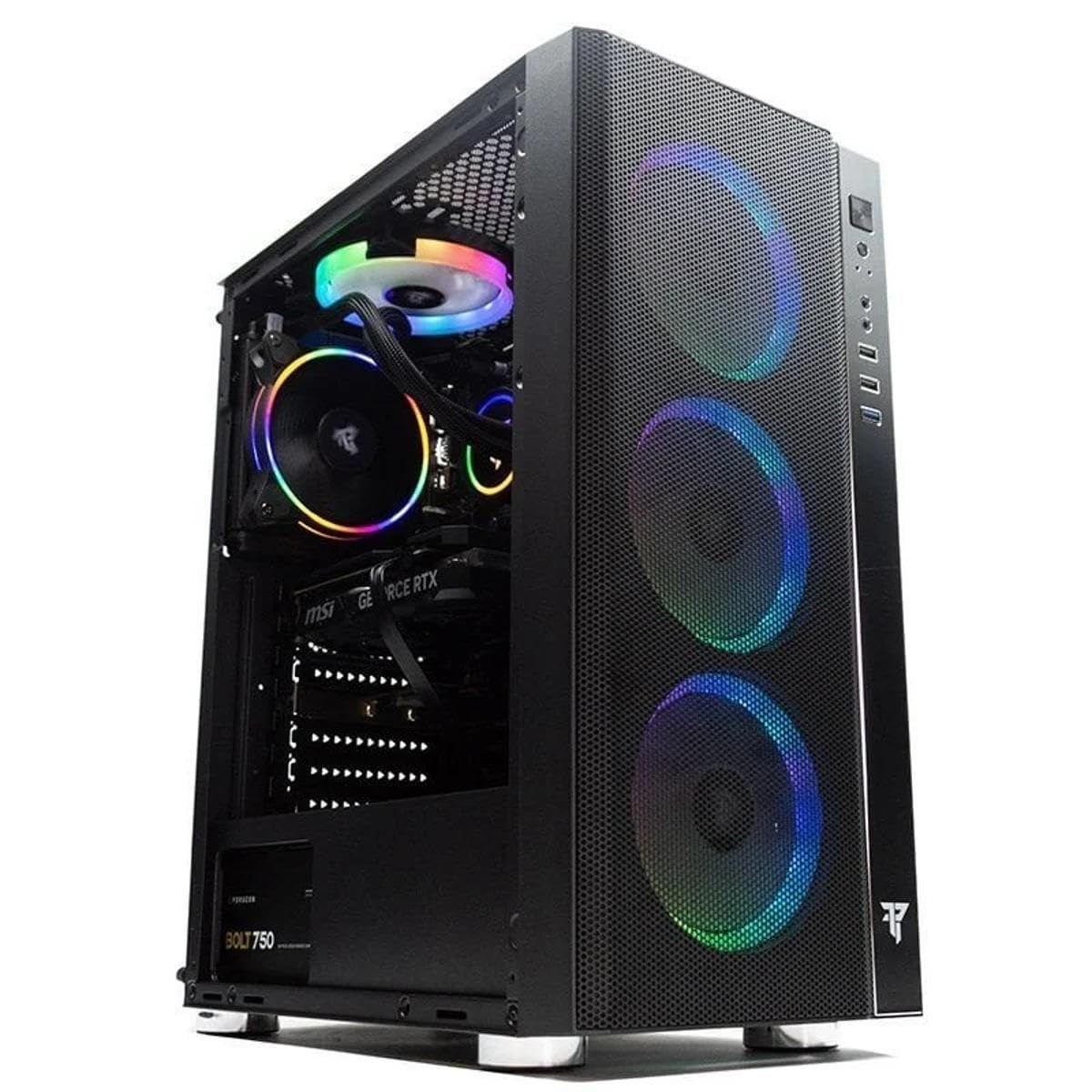 Tempest Umbra Caja PC ATX/Micro ATX/ITX, Cristal Templado, Ventilación ARBG, Torre Gaming Negra