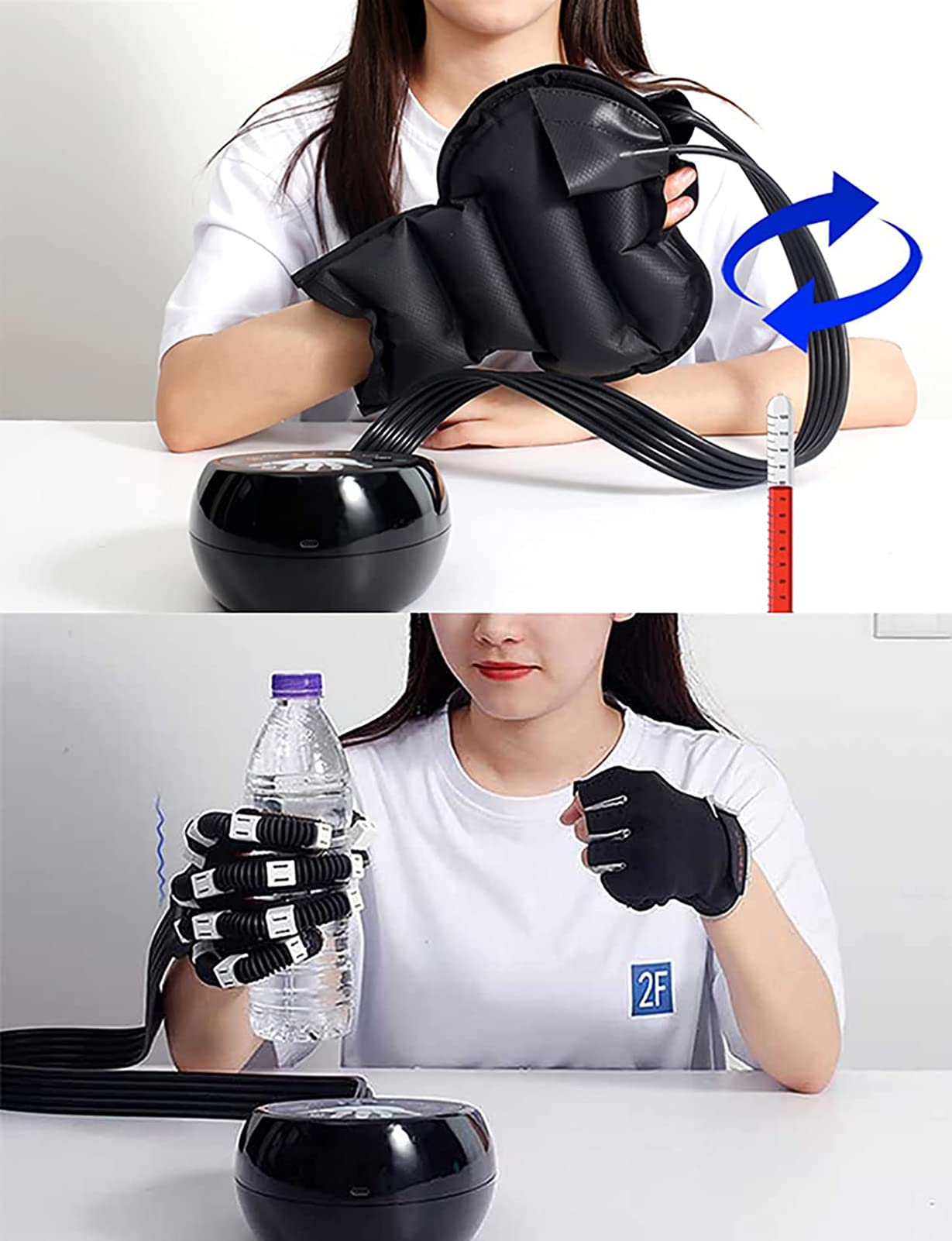 Dispositivo De Entrenamiento De Rehabilitación De Dedos, Guantes De Robot De Rehabilitación, para Entrenamiento De Dedos De Contractura De Flexión, Férula De Mano Funcional para Alivio a Largo Plazo