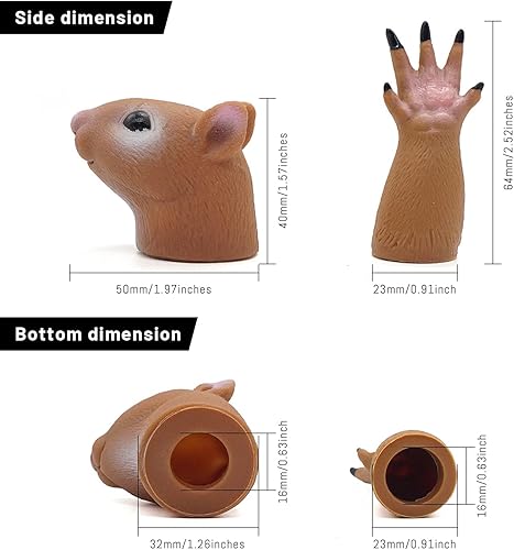 Miniatura 7 de AQKILO Squirrel Finger Puppet, Tiny Hands Theater Prop, Funny Gag Gift for White Elephant, Easter Basket Swap, Adults and Kids