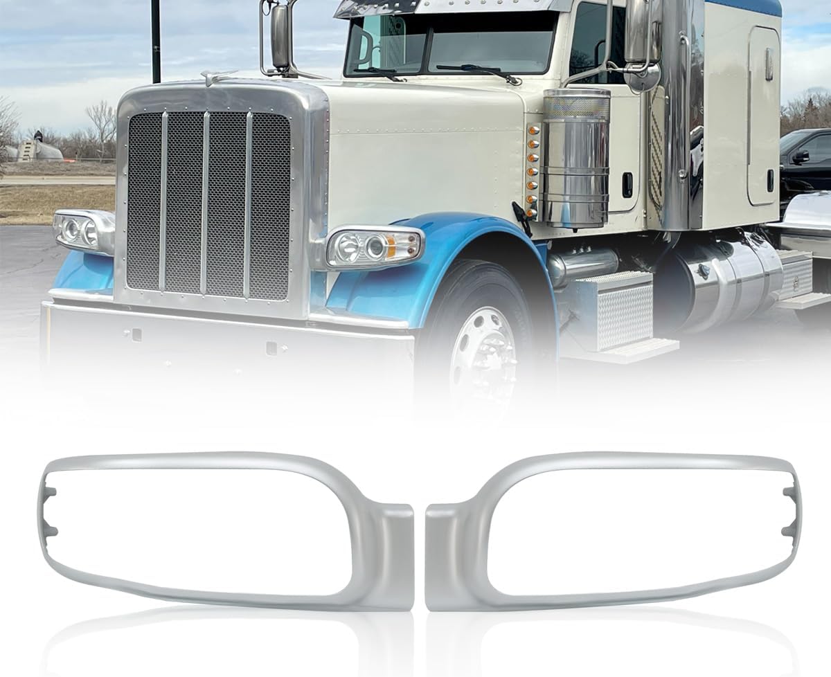 Headlight Bezel Chrome fit for Peterbilt 389 Semi Trucks Pair Driver & Passenger Side (Main Headlight Bezel)