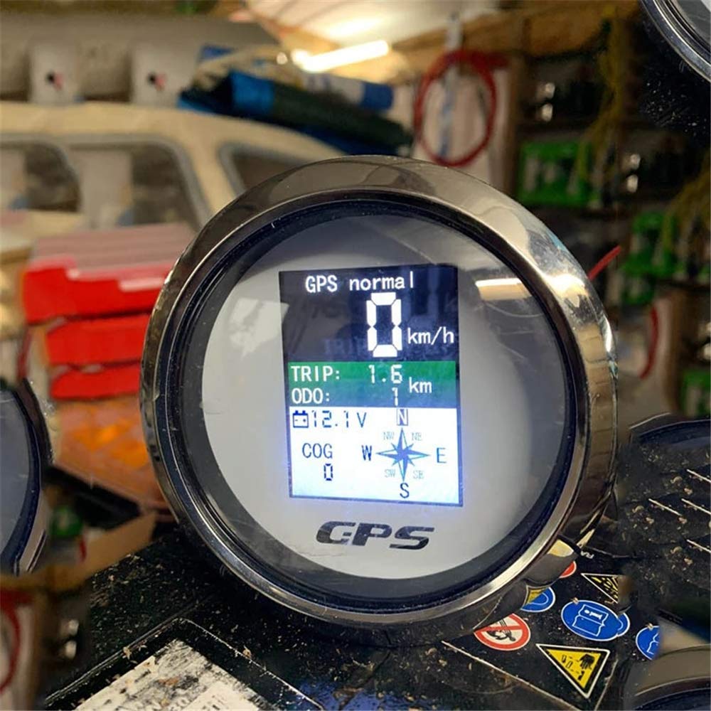 KAOLALI Tachimetro GPS da 85 MM Contachilometri Contagiri Digitale con Schermo TFT Impermeabile con Antenna GPS per Moto da Barca Auto