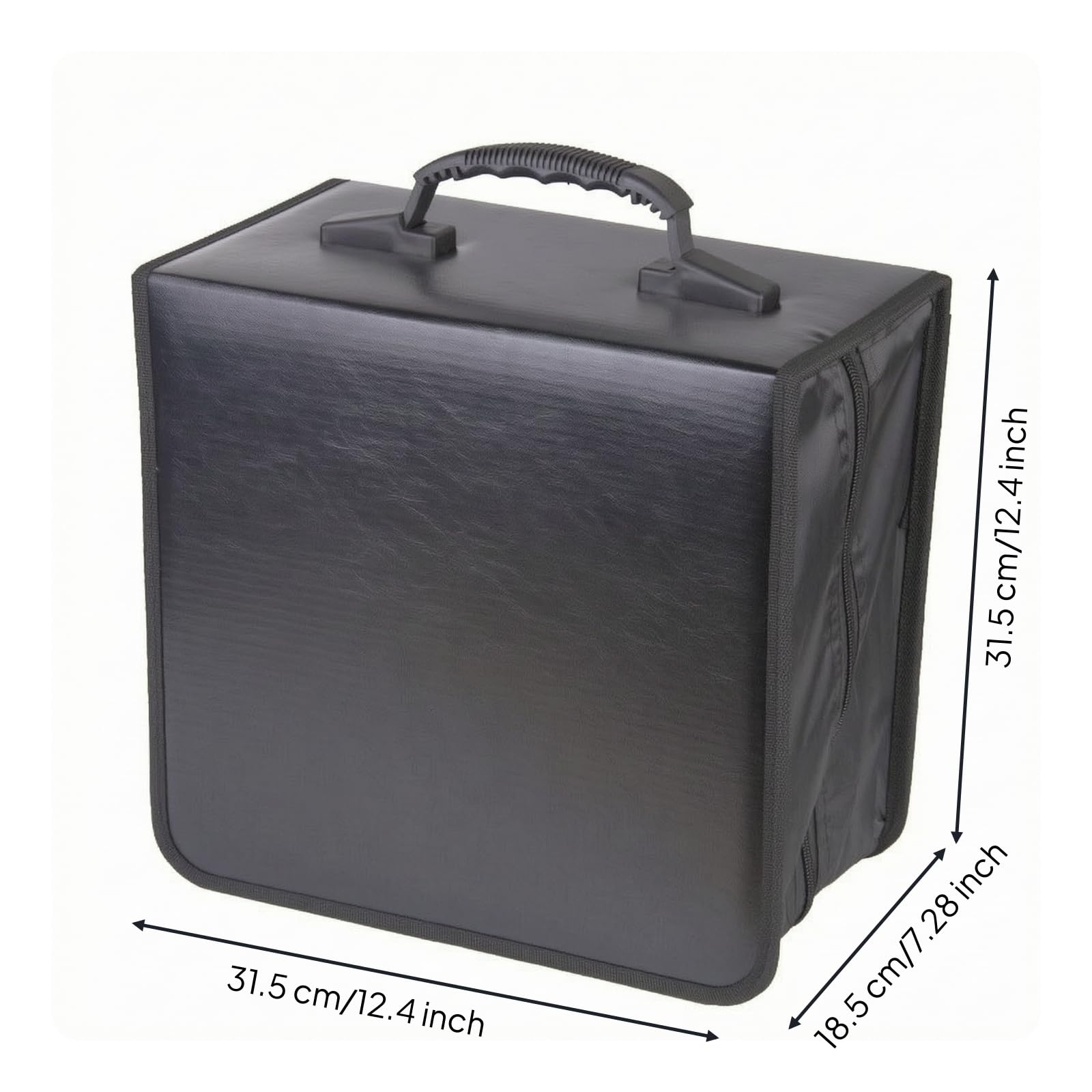Porta DVD con Cerniera in Finta Pelle