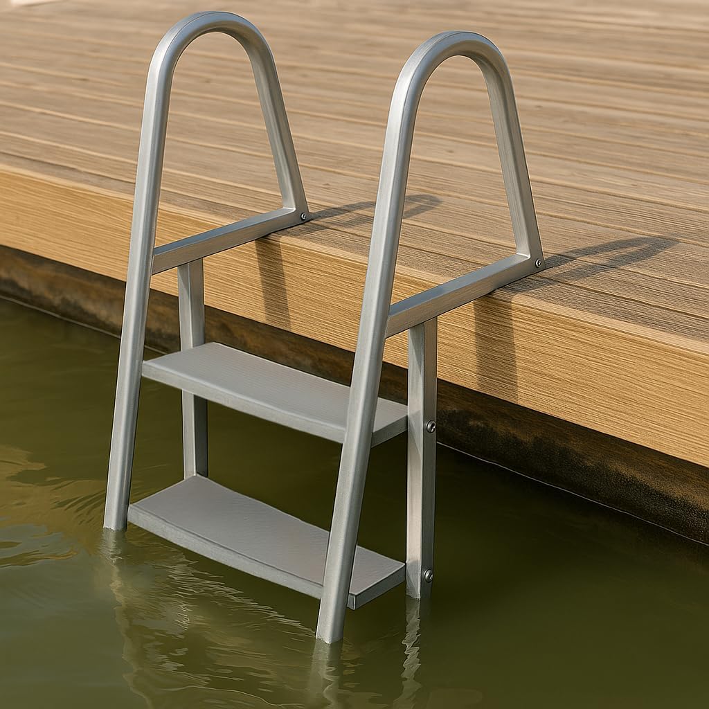 JIF MARINE Products LLC 4 LLC 4 Anodized Aluminum Dock Ladder