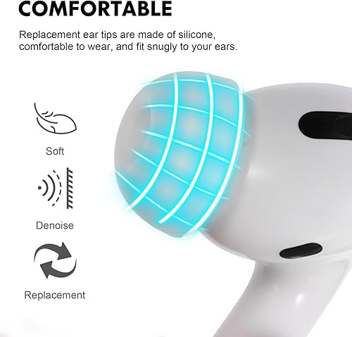 Miniatura 3 de Gatuida Puntas de repuesto para las orejas, 8 pares de puntas de oreja, 4 tamaños de repuesto de goma de silicona para auriculares, accesorios de gel