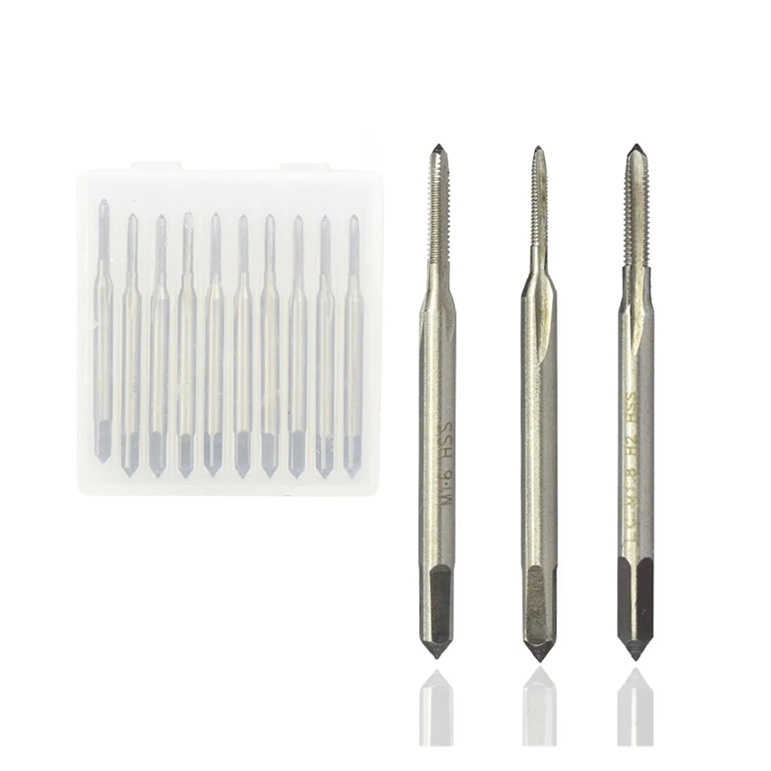 Drill Tap Bit Set, M1-M1.8 Mini Thread Straight Flute Screw Hole Tap Drill Metric Machine Thread Tap