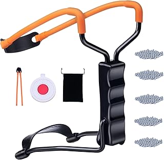 Wrist Slingshots for Adults - Powerful Hunting Sling Shot with 2-Year Guarantee, 500 Slingshot Ammo,Slingshots Pouch and Spare Bands