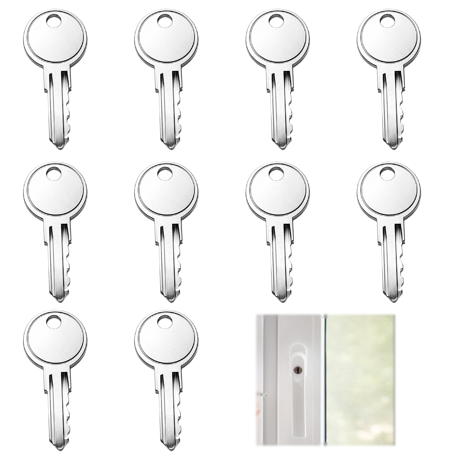 10 Pcs Window Keys Replacement Universal,Securistyle Window Key, Upvc Window Handle Key For Securistyle Locks,For Home Maintenance & Emergency Spares