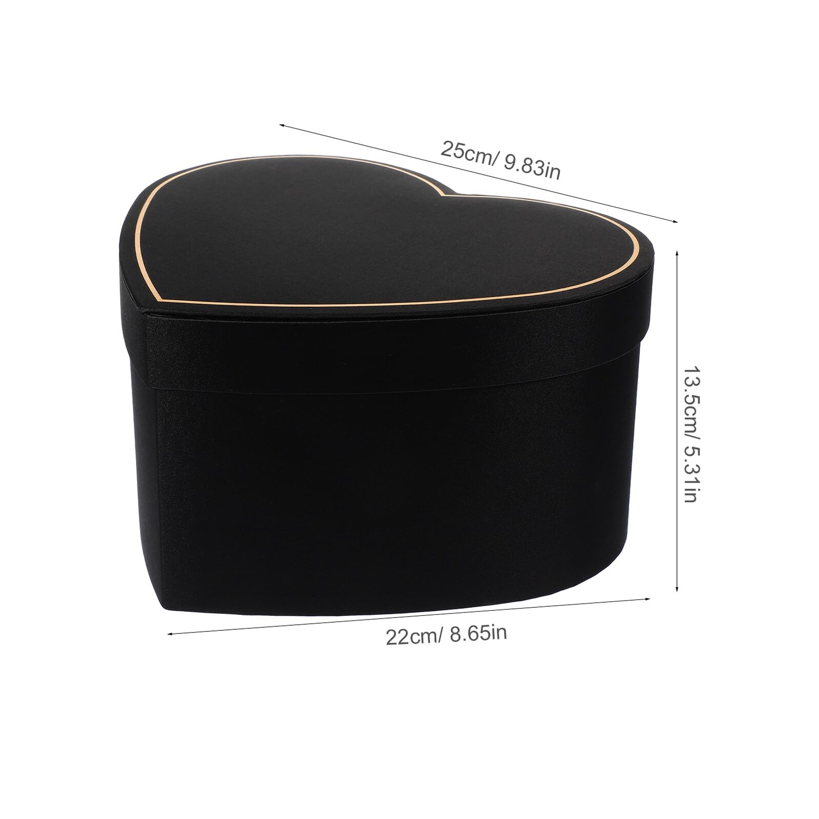GARVALON Geschenkbox Elegante Verpackungskartons Herzförmige in Schwarz aus Stoff mit Deckel für Abschlussstimmung Hochzeit und Home Dekoration für Besondere Anlässe