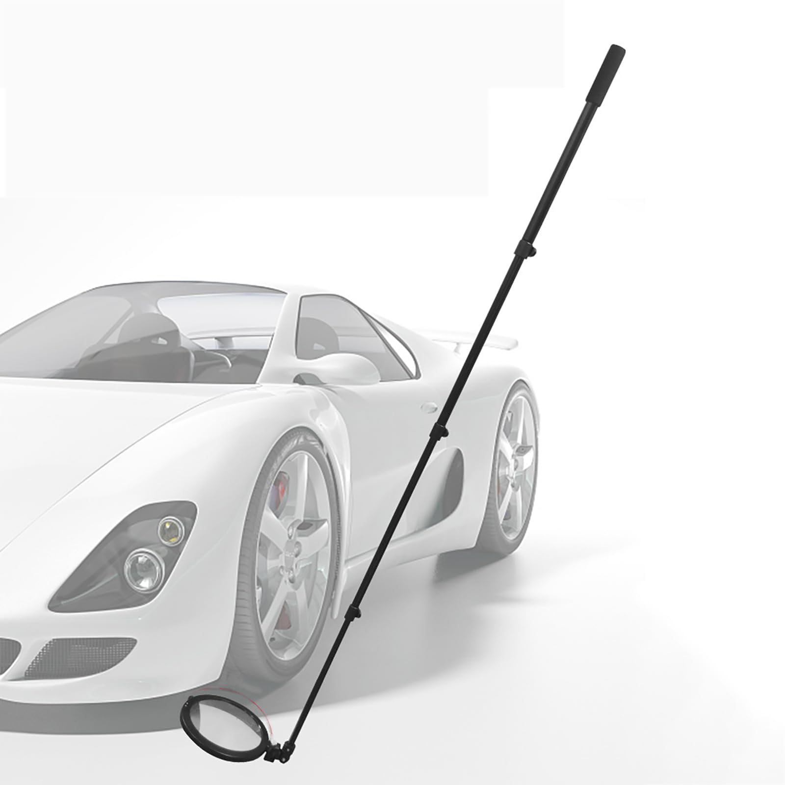 SXYKXYDL Undercar Inspection Mirror with LED Light, 1.6m Retractable Convex Mirror, 360° Rotation, 2x Magnification for Chassis and Object Inspection