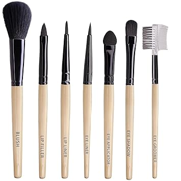 ZYZHT Beauty Premium Synthetic Bristle Professional Face And Eye Makeup Brushes Set With 7 Makeup Brushes | For Cream, Liquid And Powder Formulation (multicolor)